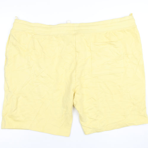 Marks and Spencer Men's Yellow 3XL Sweat Shorts with Drawstring Waist