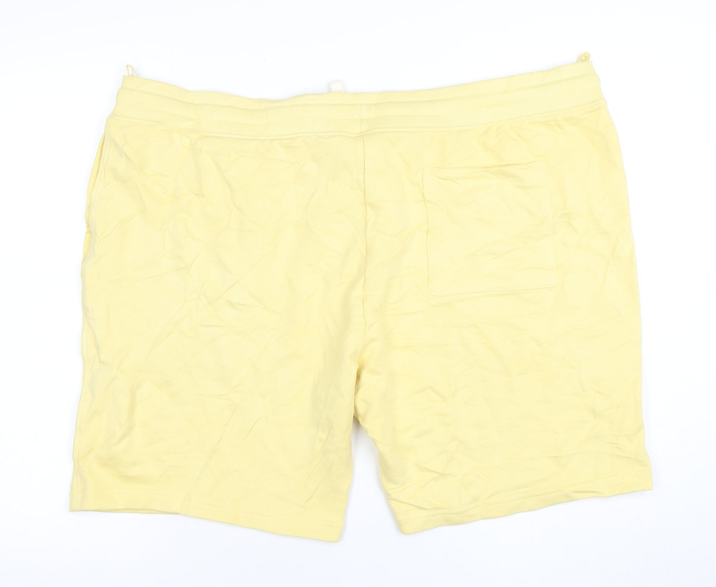 Marks and Spencer Men's Yellow 3XL Sweat Shorts with Drawstring Waist