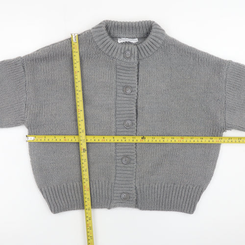 ASOS DESIGN Women Grey Chunky Knit Button Cardigan Size S
