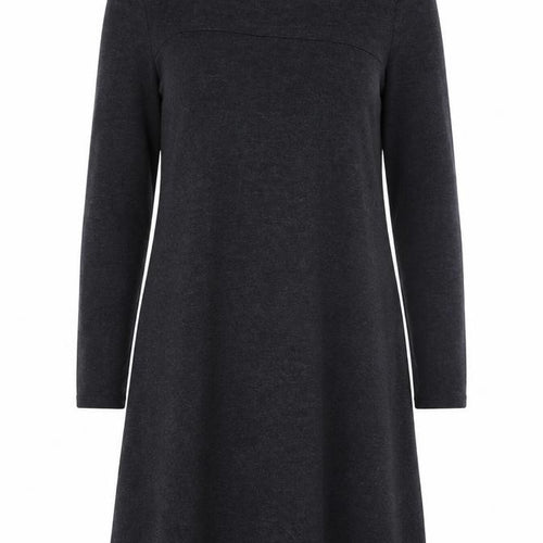 Monsoon Women Black Size 12 Shift Jersey Long Sleeve Knee Dress