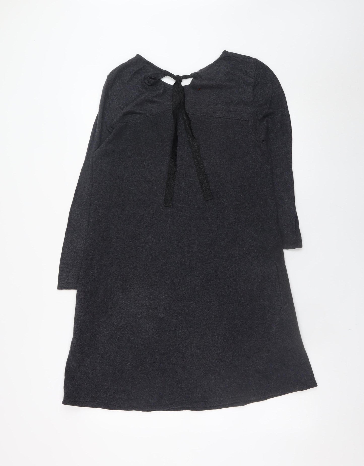 Monsoon Women Black Size 12 Shift Jersey Long Sleeve Knee Dress