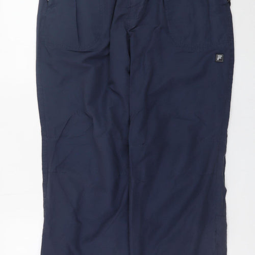 Fila Mens Blue Cargo Trousers L Lightweight Elastic Waist