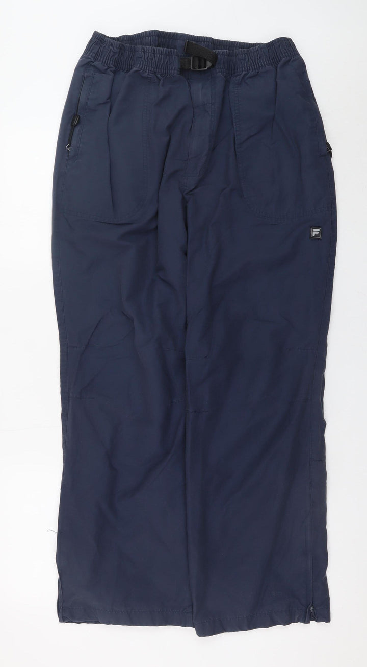 Fila Mens Blue Cargo Trousers L Lightweight Elastic Waist
