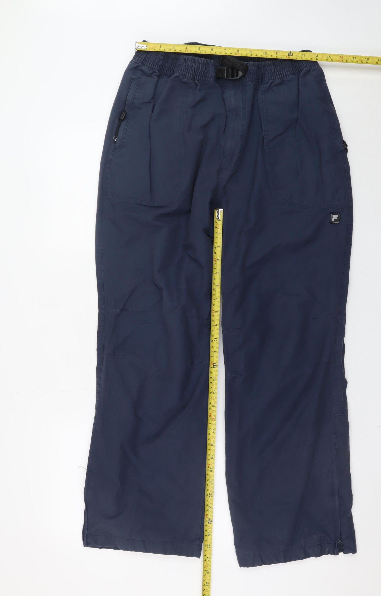 Fila Mens Blue Cargo Trousers L Lightweight Elastic Waist