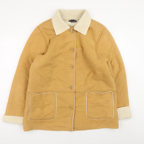 B.C. Clothing Women’s Brown L Fleece Lined Button Jacket