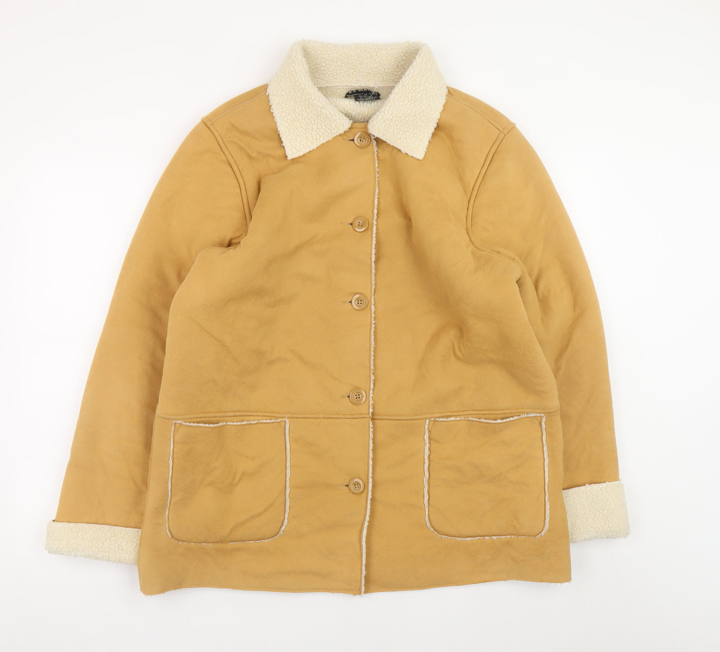 B.C. Clothing Women’s Brown L Fleece Lined Button Jacket