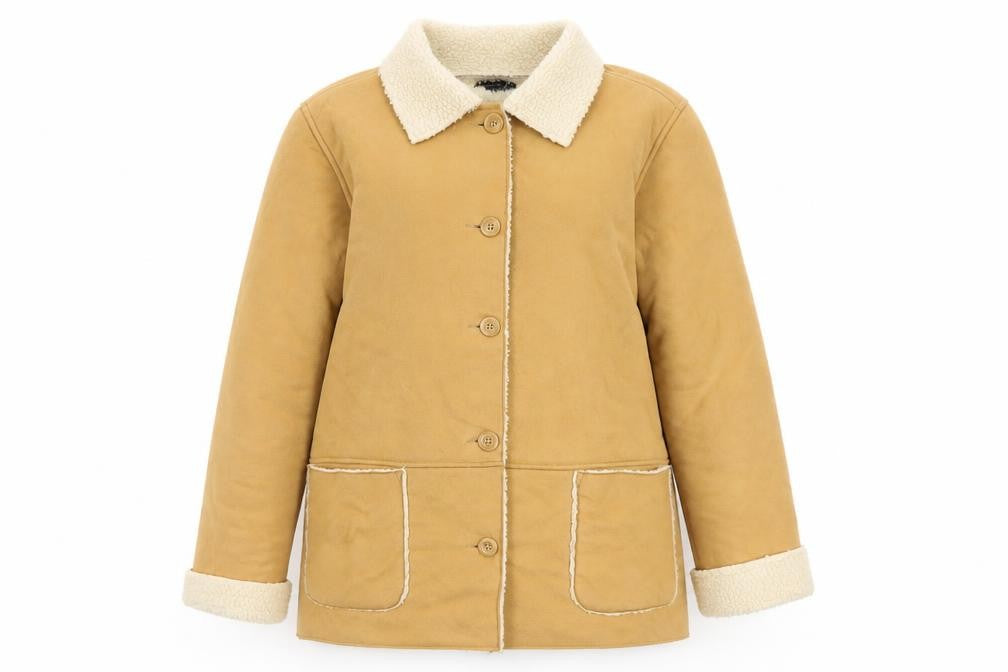 Front view of B.C. Clothing Women’s Brown L Fleece Lined Button Jacket