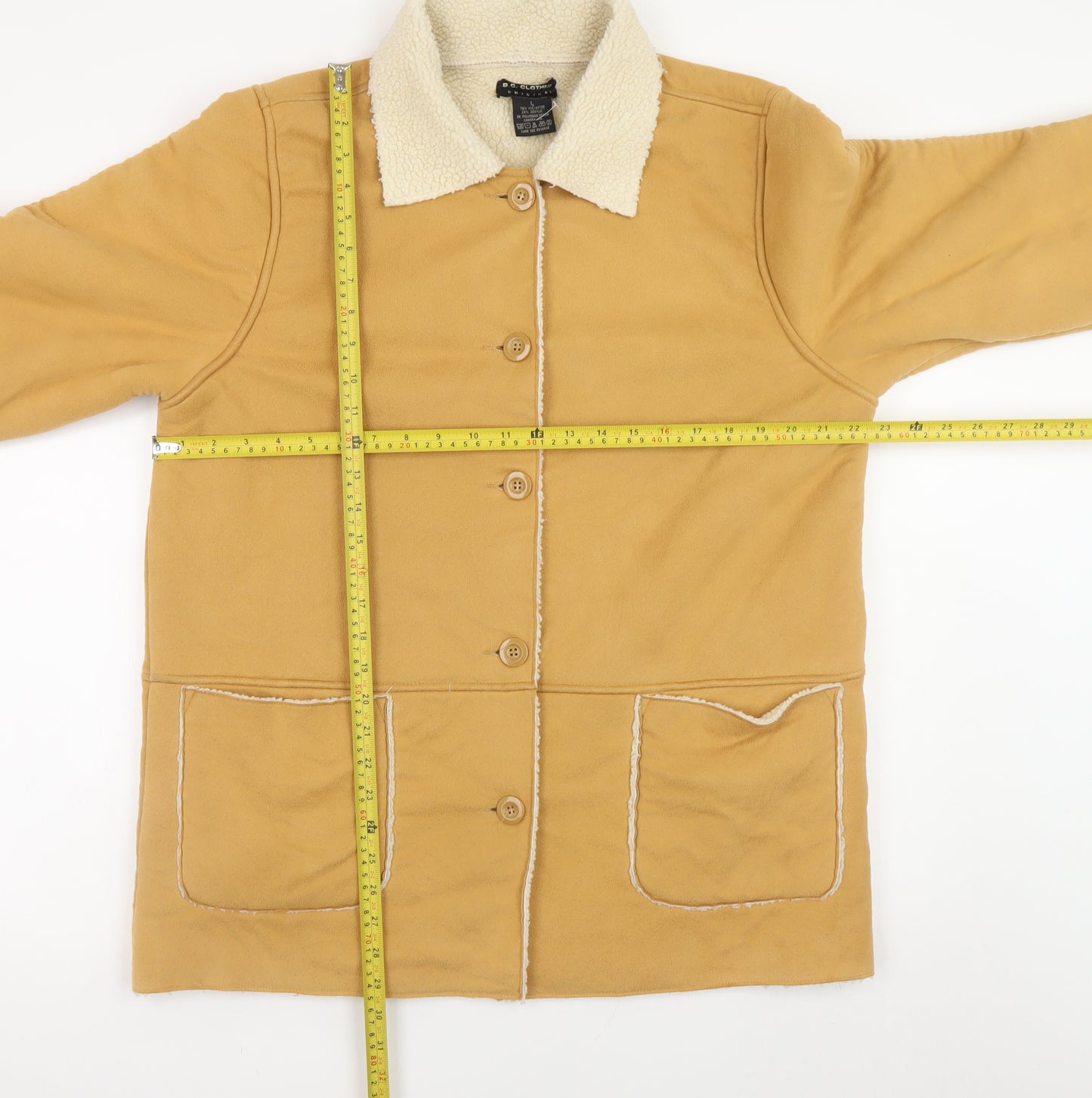 B.C. Clothing Women’s Brown L Fleece Lined Button Jacket