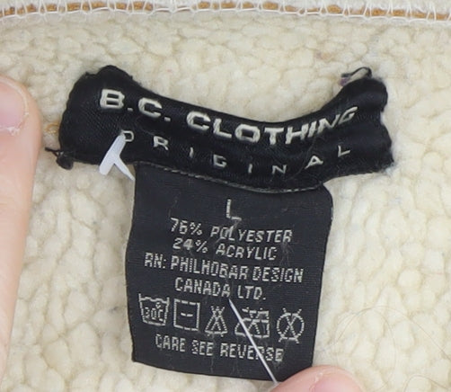 B.C. Clothing Women’s Brown L Fleece Lined Button Jacket