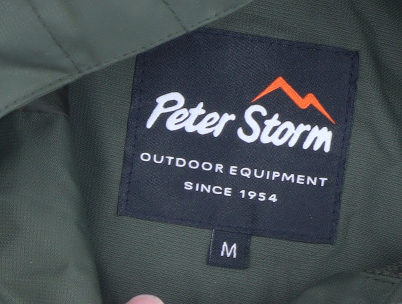 Peter Storm Men's Green Waterproof Hooded Rain Jacket Size M