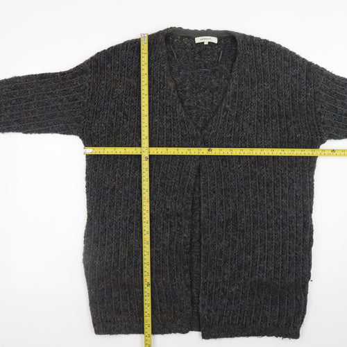 Sandwich Women's Grey Chunky-Knit V-Neck Cardigan Size S