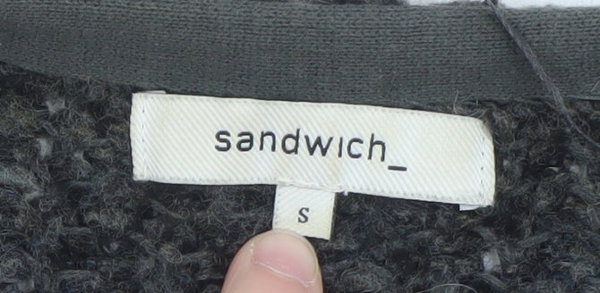 Sandwich Women's Grey Chunky-Knit V-Neck Cardigan Size S