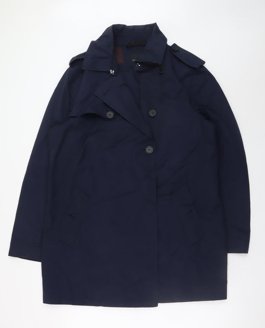 Marks and Spencer Men’s Blue Regular Fit Trench Coat L 42in