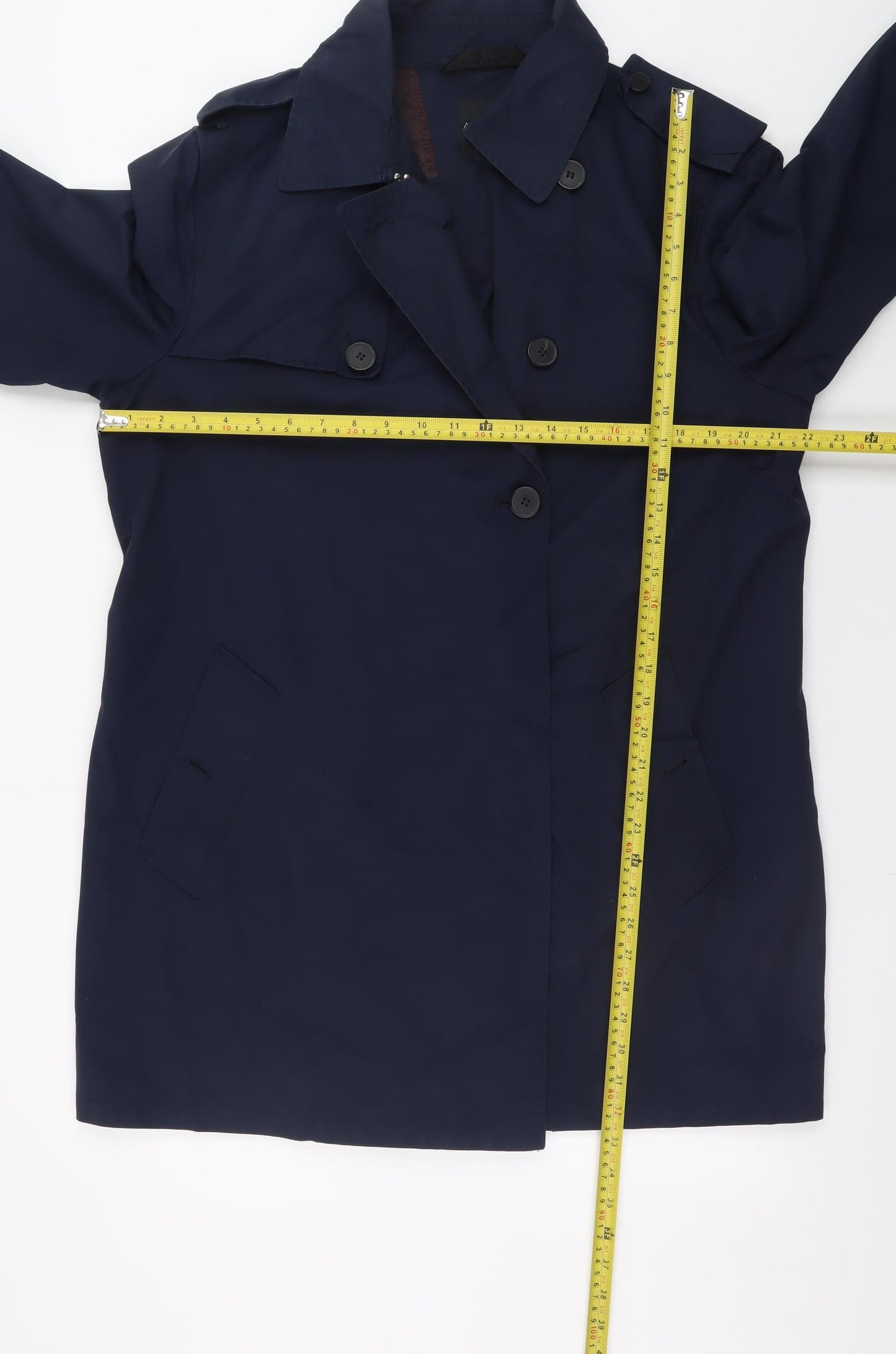 Marks and Spencer Men’s Blue Regular Fit Trench Coat L 42in