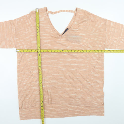 Marks and Spencer Women’s Beige V-Neck Relaxed Knit Jumper XL
