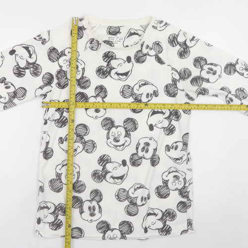 Disney Women’s White Mickey Mouse Fleece Pyjama Top XS