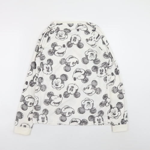 Disney Women’s White Mickey Mouse Fleece Pyjama Top XS