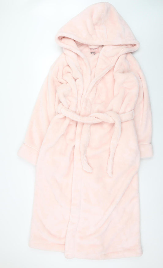 Marks and Spencer Women's Pink Fleece Hooded Robe M