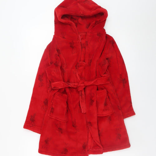 Liverpool FC Boys Red Fleece Hooded Robe 5-6 Years Winter Nightwear