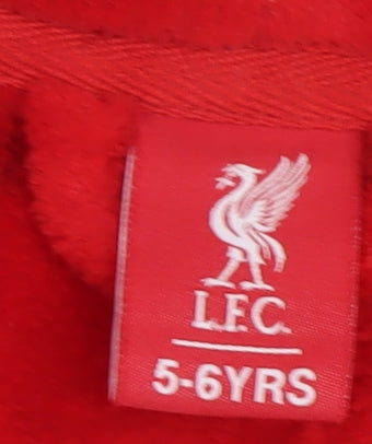 Liverpool FC Boys Red Fleece Hooded Robe 5-6 Years Winter Nightwear