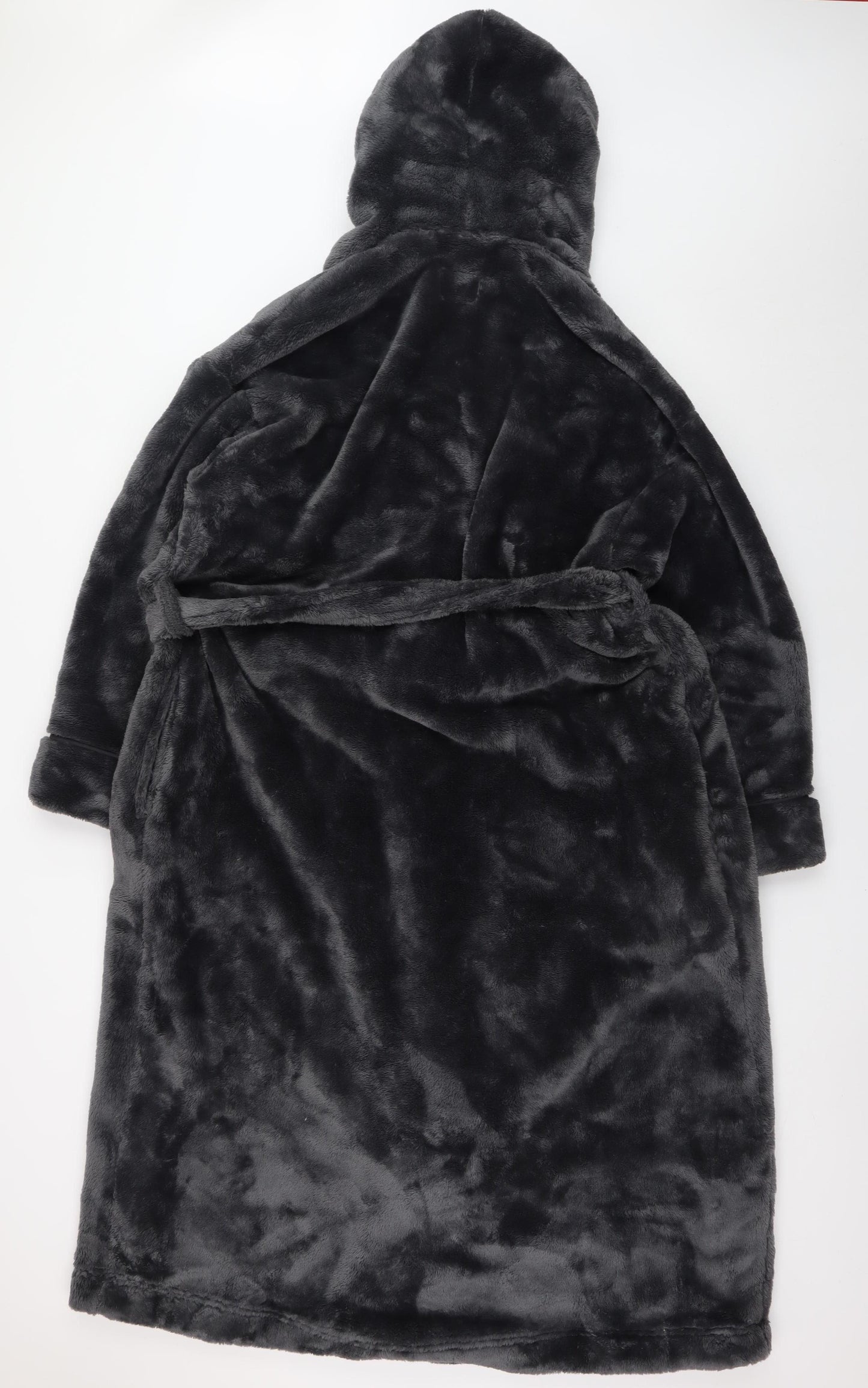 Marks and Spencer Women Grey Hooded Fleece Robe M
