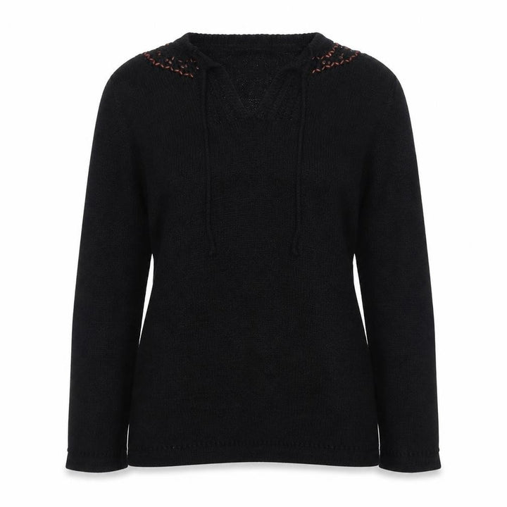 Wallis Women’s Black V-Neck Long Sleeve Knit Jumper Size 14