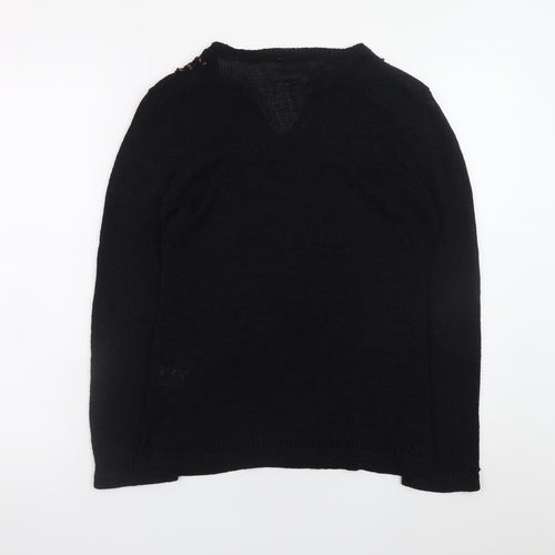Wallis Women’s Black V-Neck Long Sleeve Knit Jumper Size 14