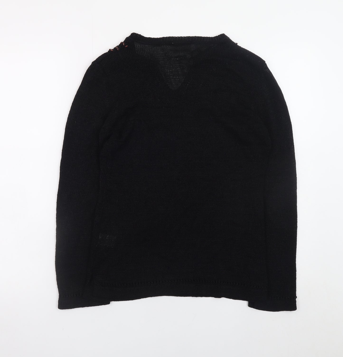 Wallis Women’s Black V-Neck Long Sleeve Knit Jumper Size 14