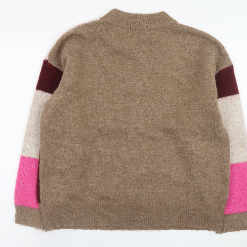 Tu Women’s Multicoloured Check Knit Crew Neck Jumper Size 14