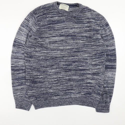 Burton Menswear London Men's Blue Crew Neck Pullover Jumper Medium