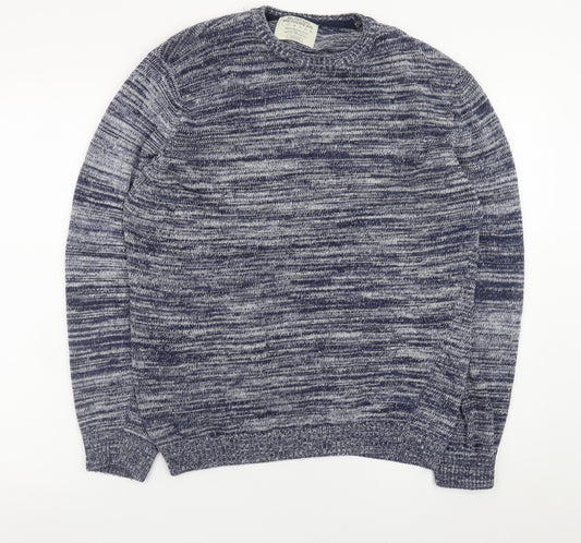 Burton Menswear London Men's Blue Crew Neck Pullover Jumper Medium