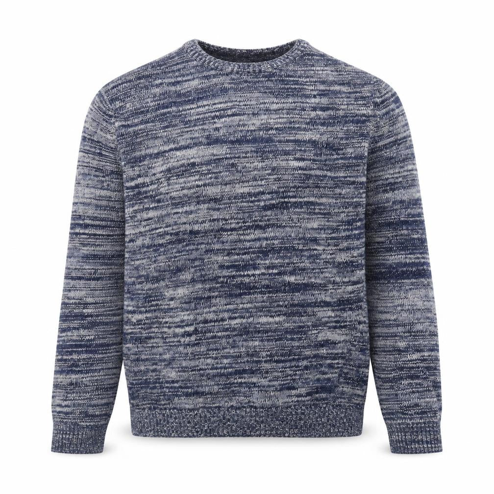 Front view of Burton Menswear London Men's Blue Crew Neck jumper Medium