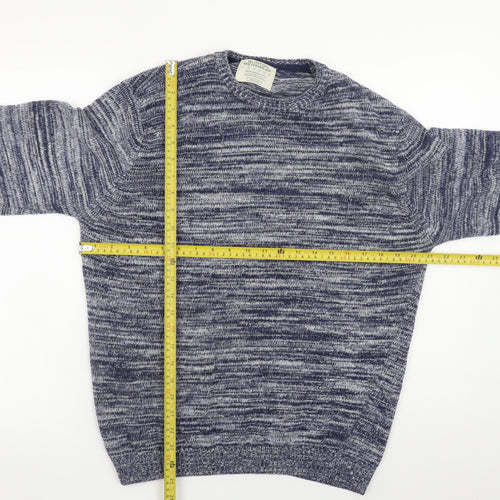 Burton Menswear London Men's Blue Crew Neck Pullover Jumper Medium