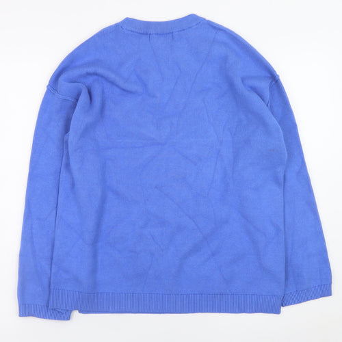 Marks and Spencer Women's Blue Crew Neck Pullover Jumper M