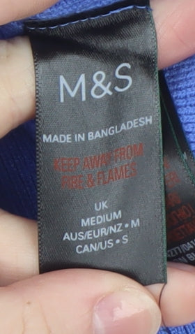 Marks and Spencer Women's Blue Crew Neck Pullover Jumper M