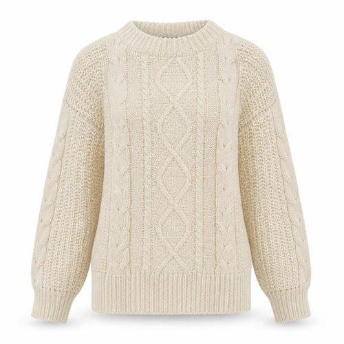 Brave Soul Womens Beige Cable-Knit Acrylic Jumper Size 12