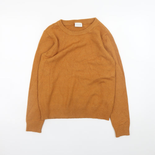 VILA Women's Brown Crew Neck Knit Jumper Size S