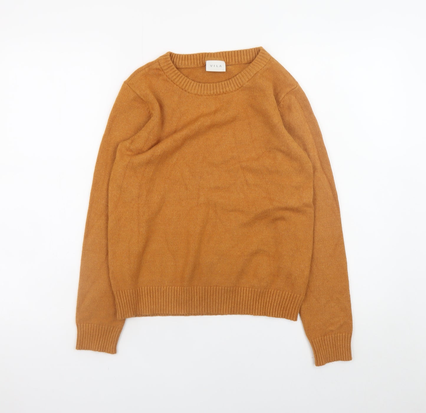 VILA Women's Brown Crew Neck Knit Jumper Size S