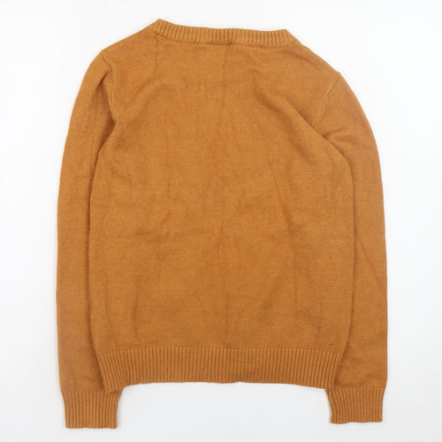 VILA Women's Brown Crew Neck Knit Jumper Size S