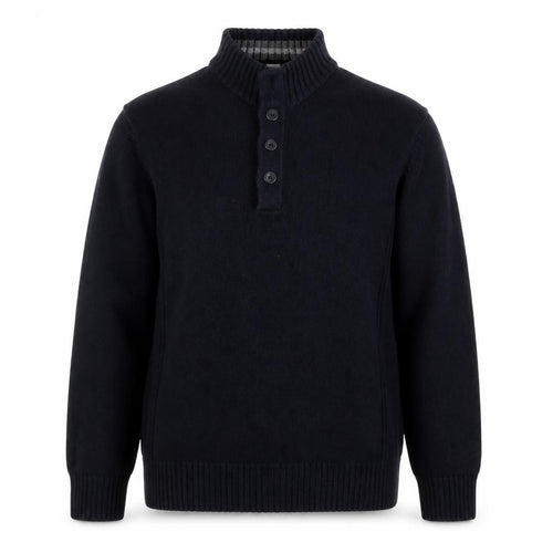 Marks and Spencer Men's Black XL Henley Cotton Jumper