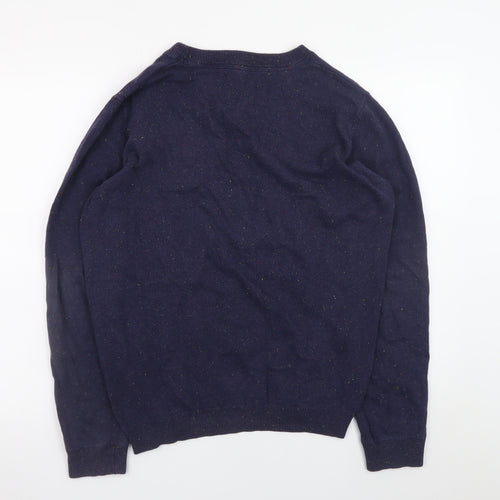 Guide London Men's Blue Cotton Crew Neck Jumper Size L