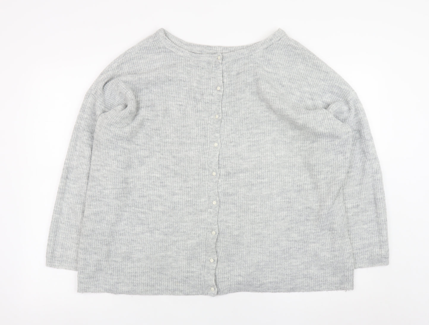 Joules Women's Grey Knit Long Sleeve Button Cardigan Size 18