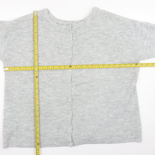 Joules Women's Grey Knit Long Sleeve Button Cardigan Size 18