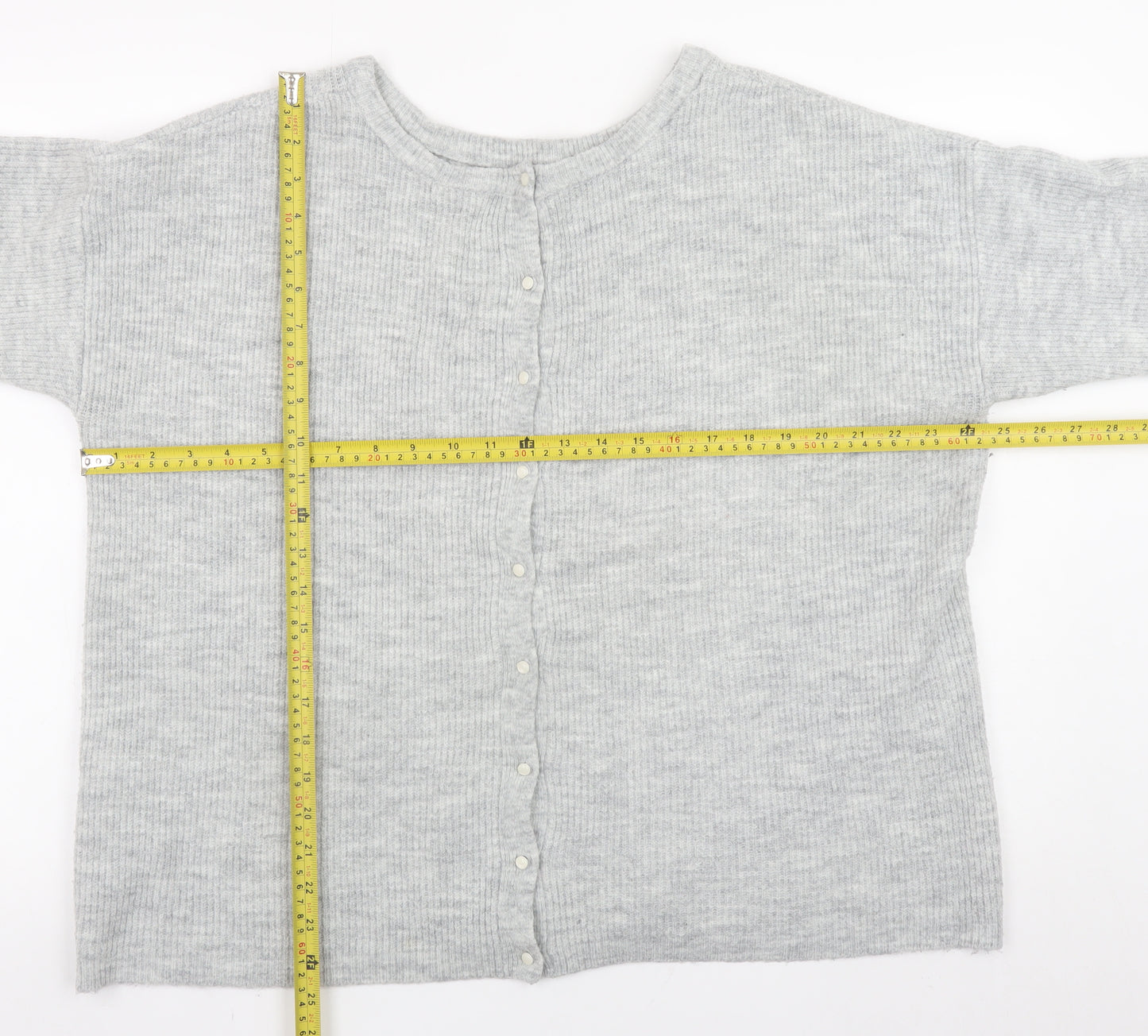 Joules Women's Grey Knit Long Sleeve Button Cardigan Size 18
