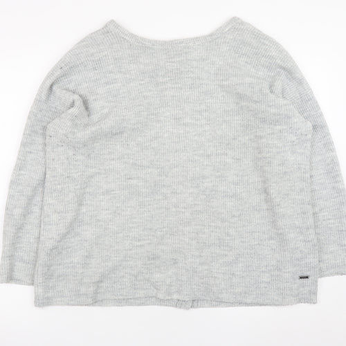 Joules Women's Grey Knit Long Sleeve Button Cardigan Size 18