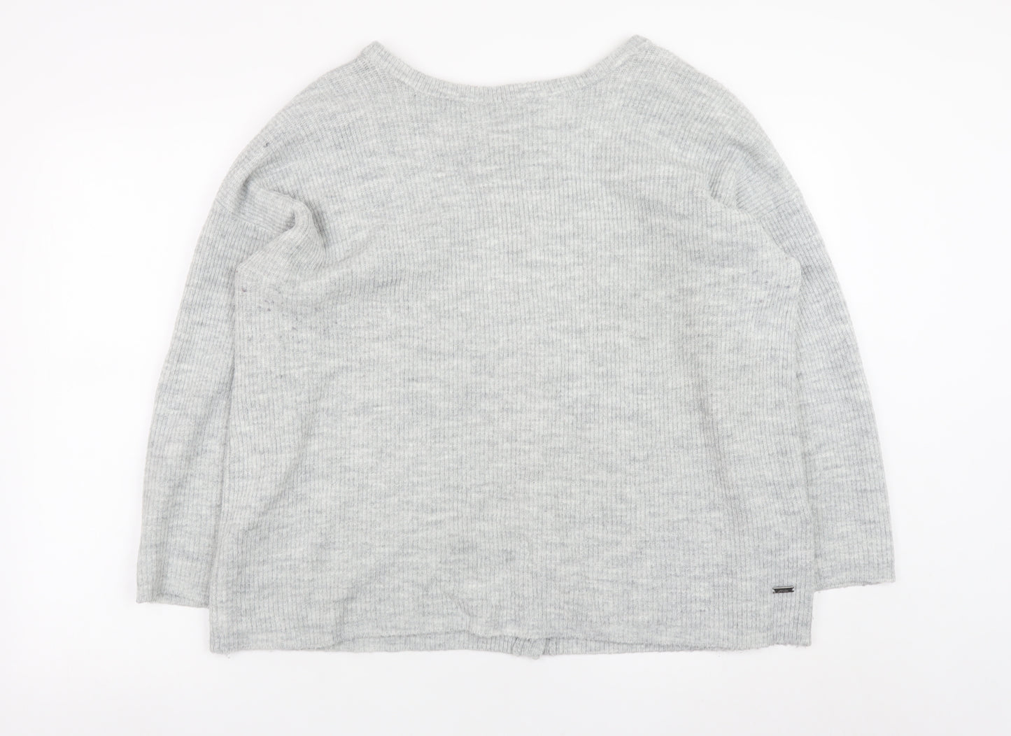 Joules Women's Grey Knit Long Sleeve Button Cardigan Size 18