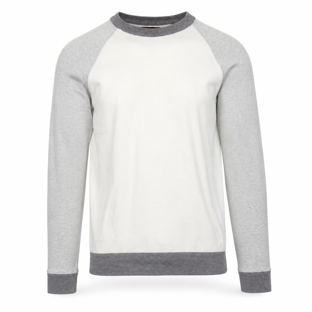 Front view of Zara Man Men's Grey Cotton Crew Neck Long Sleeve jumper, size S