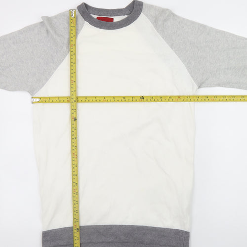 Zara Man Men's Grey Cotton Crew Neck Long Sleeve Pullover Jumper Size S