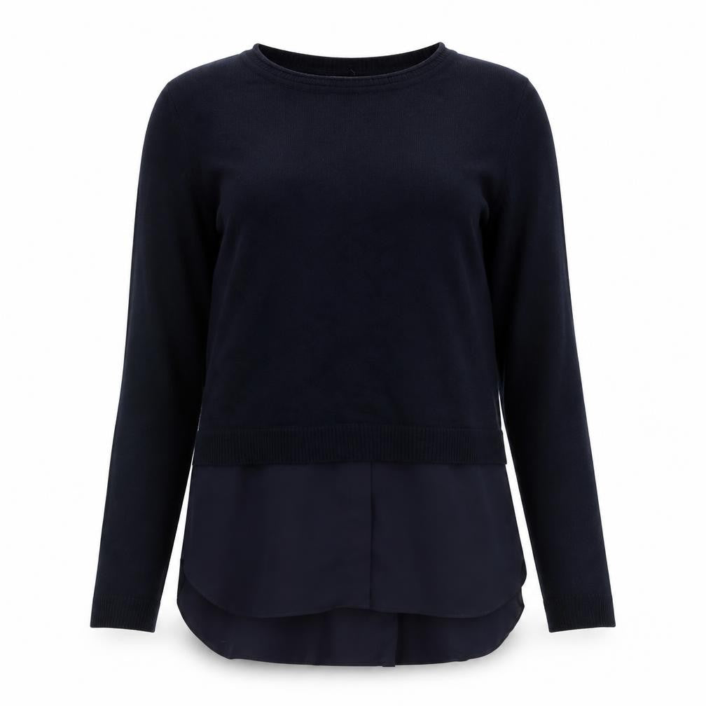 Front view of RETRO-ology Women's Black L Pullover Knit Jumper