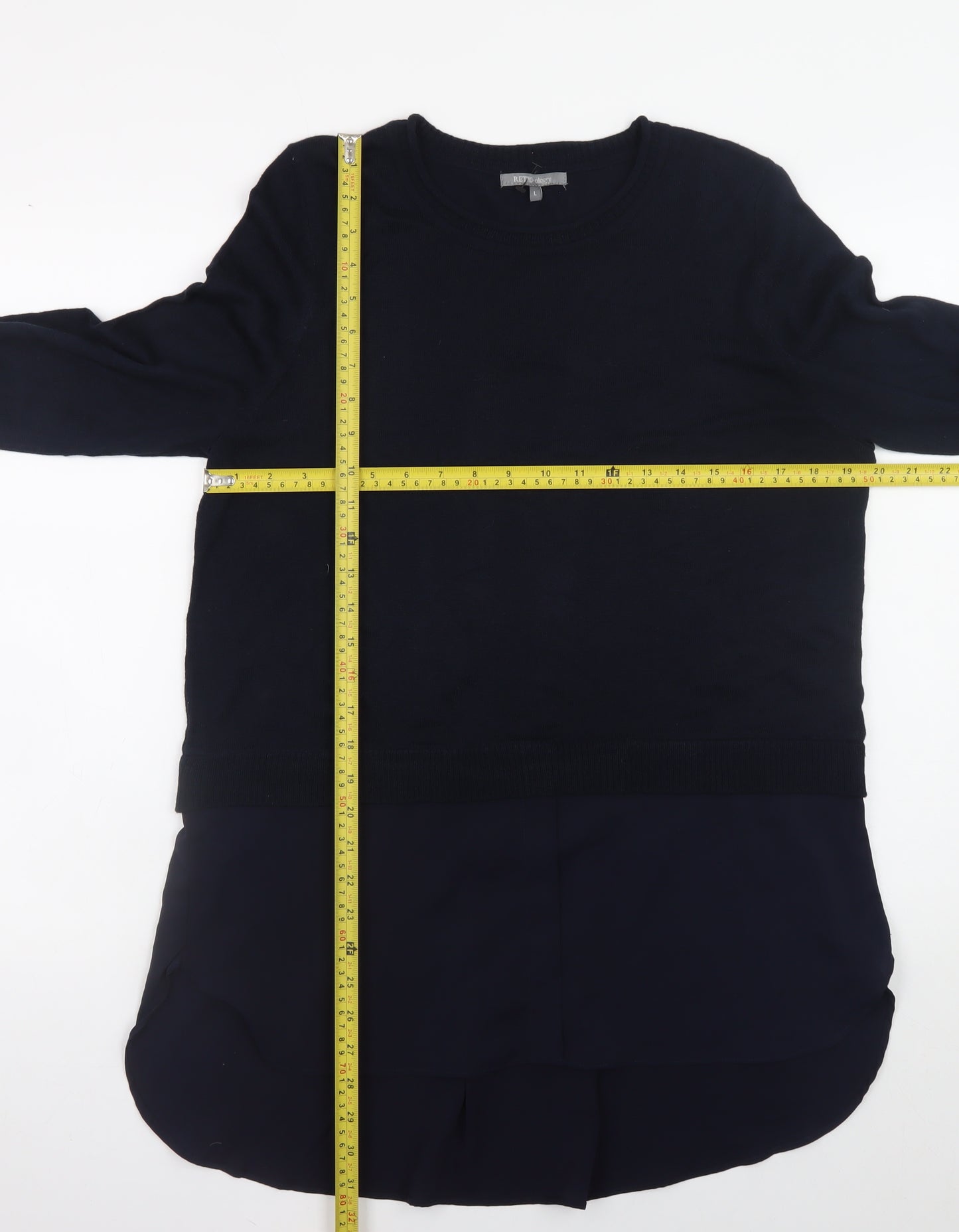 RETRO-ology Women's Black L Pullover Knit Jumper